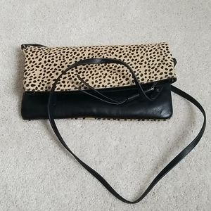 Rare Stella & Dot leather leopard crossbody